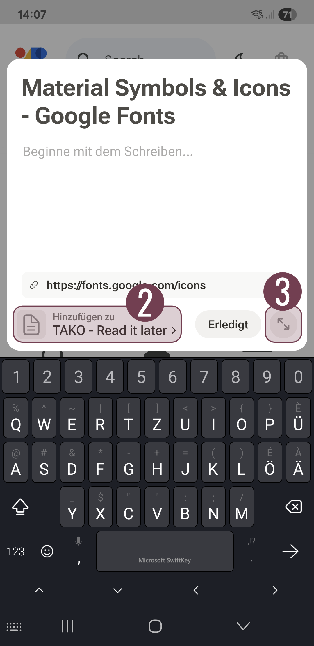 TAKO Mobile Notion Share Step 2